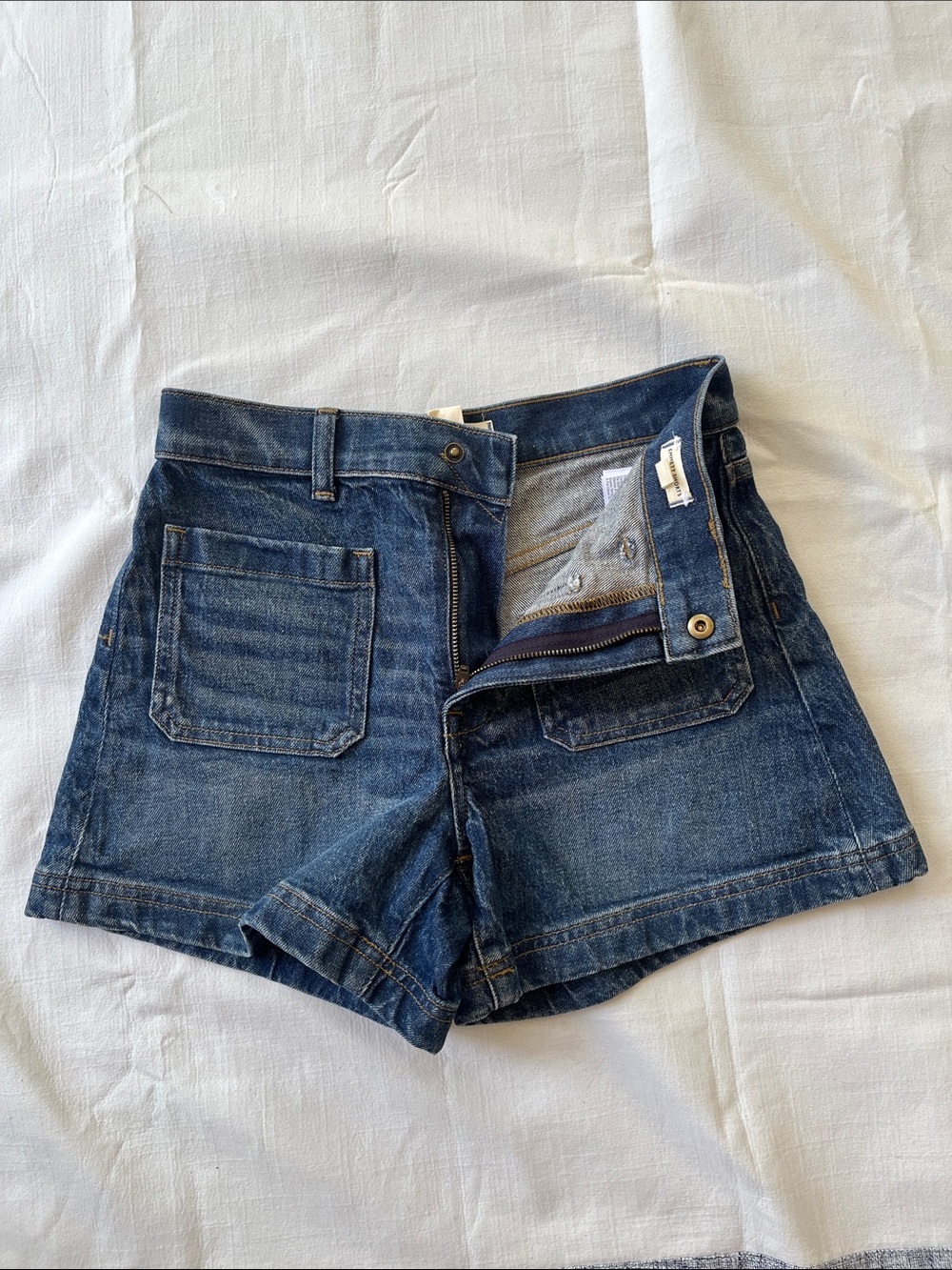 Madewell Dark Blue High-Rise Denim Shorts - Picture 6 of 8